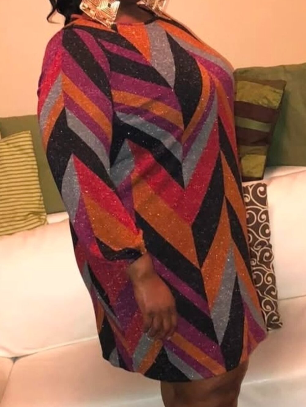 Geometric Sweater Dress